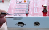 Affix the sticker with MIDI OUT