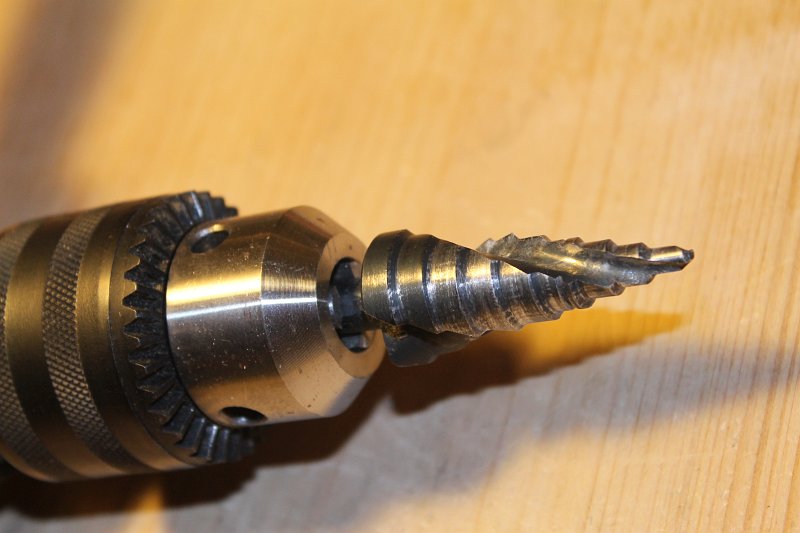 Use a step drill (How to install MIDI module into POG2 3) MIDI connectors)