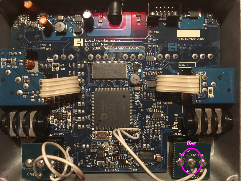 MIDI module for EHX Voice Box soldering points for switch