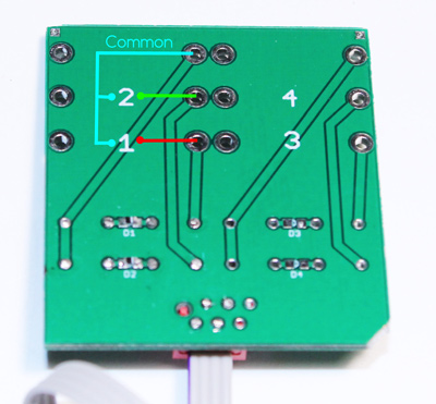 Bottom of relay board of MIDI Agente Relay Uno 2R module