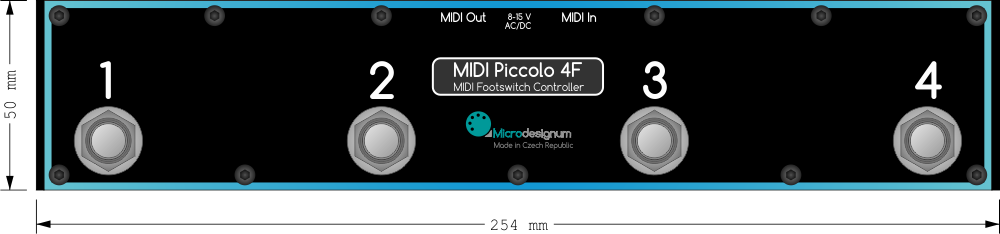 MIDI Piccolo 4F - rozměry