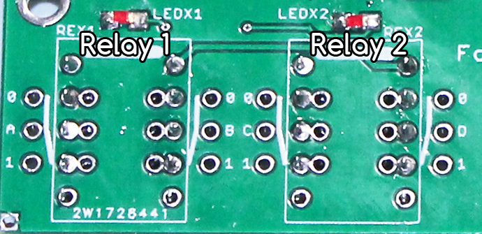 Relay positions on the MIDI module