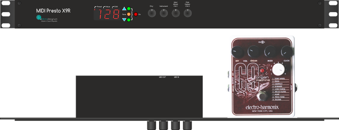 Rack variant of MIDI x9 control