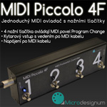 Jednoduchý nožní MIDI ovladač se čtyřmi tlačítky