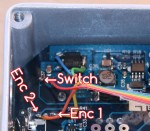 Regardless of the colors of the conductors, solder encoder conductors to the soldering points: Enc1, Enc2 - rotation, Switch: push