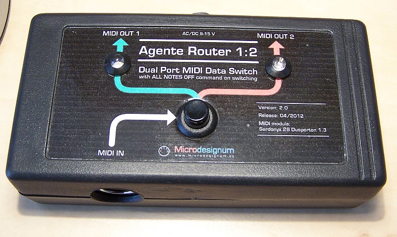 MIDI směrovač Agente Router 2:1