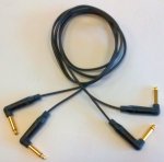 Audio kabel dvojitý lomený Jack 6,3 mm mono TS - lomený Jack 6,3 mm TS 2 m