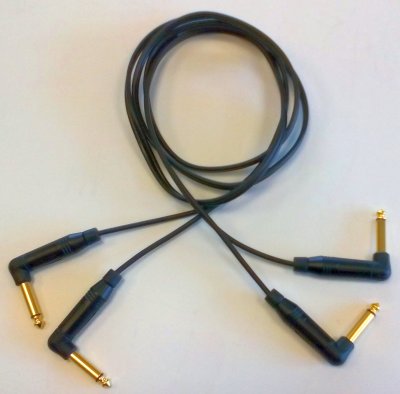Audio kabel dvojitý lomený Jack 6,3 mm mono TS - lomený Jack 6,3 mm TS 1,7 m