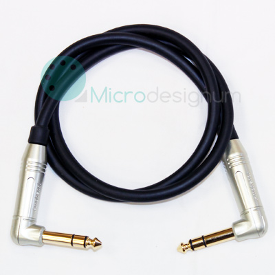 Audio kabel stereo lomený Jack 6,3 mm TRS - lomený Jack 6,3 mm TRS 0,4 m