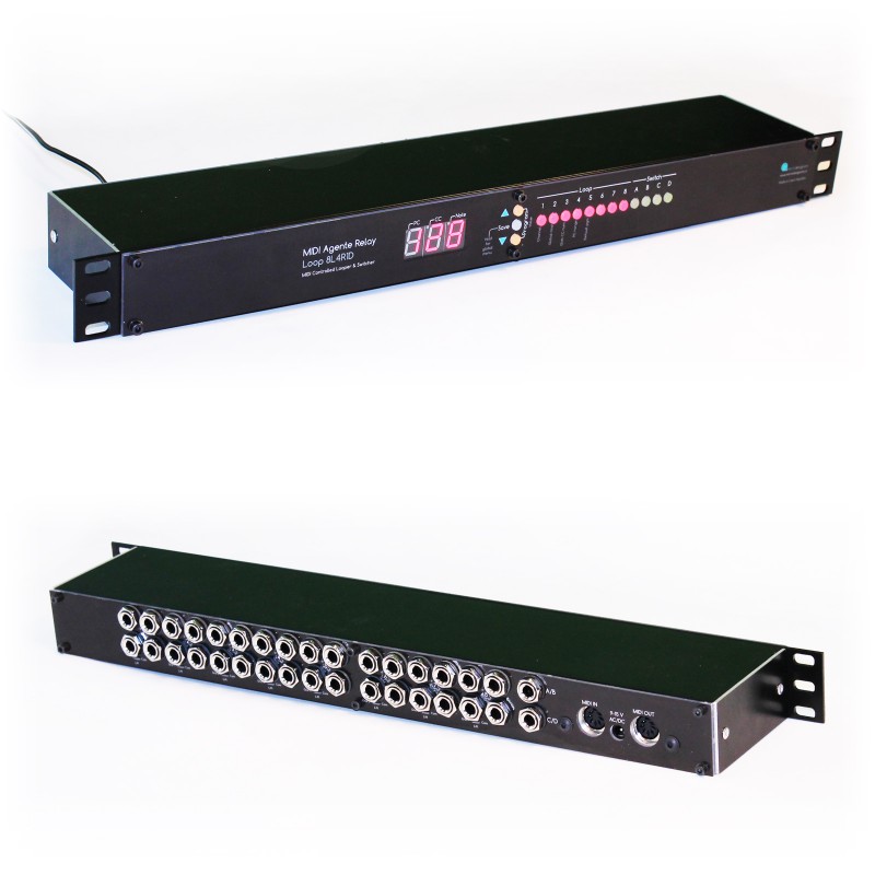 MIDI switcher of 8 guitar effects loops and 4 amplifier channels