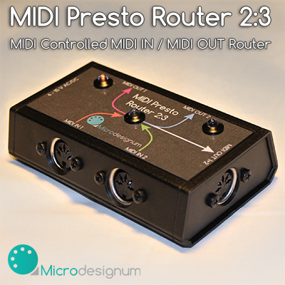Slučovač a směrovač MIDI Presto Router 2:3